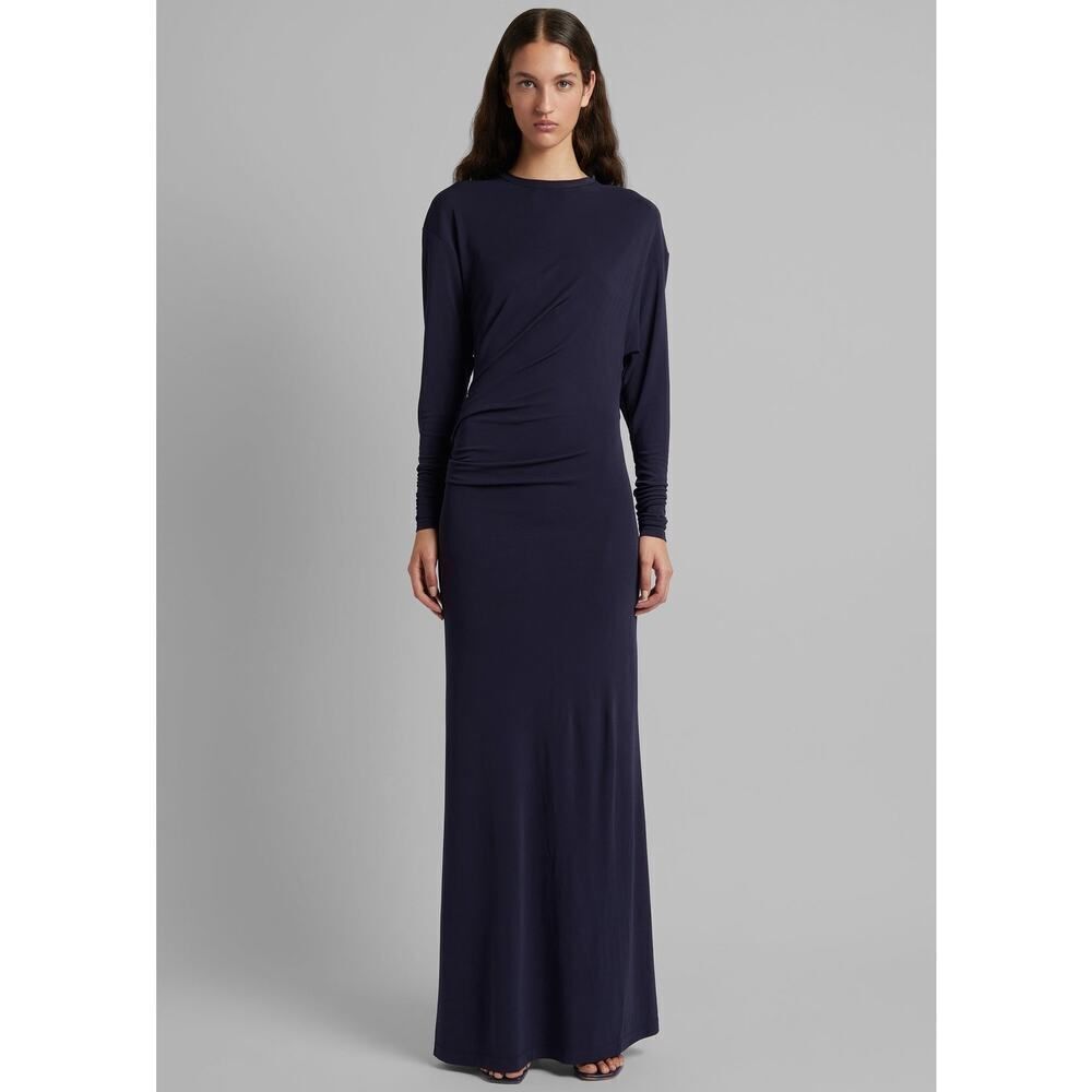 Christopher ESBER side cowl long sleeve dress ink dry jersey AU12/US8